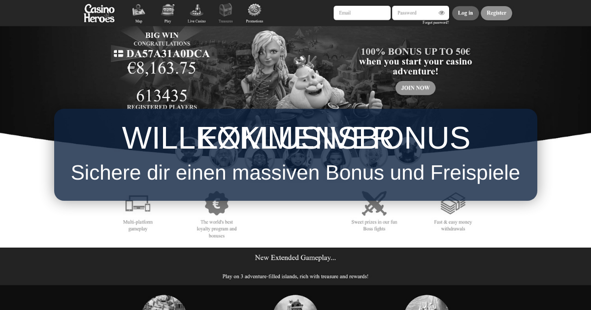 Casino Heroes welcome bonus