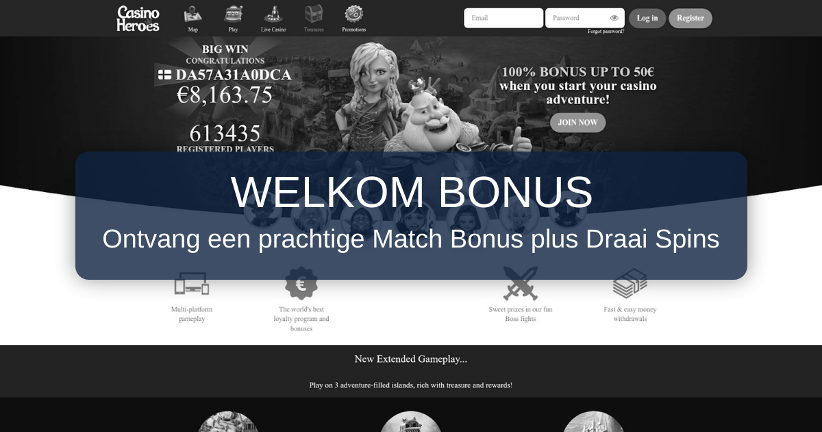 Casino Heroes welcome bonus