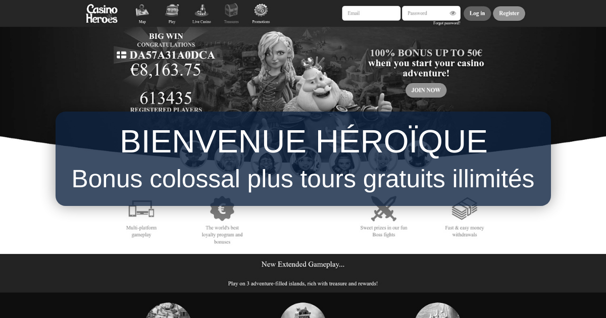 Casino Heroes welcome bonus